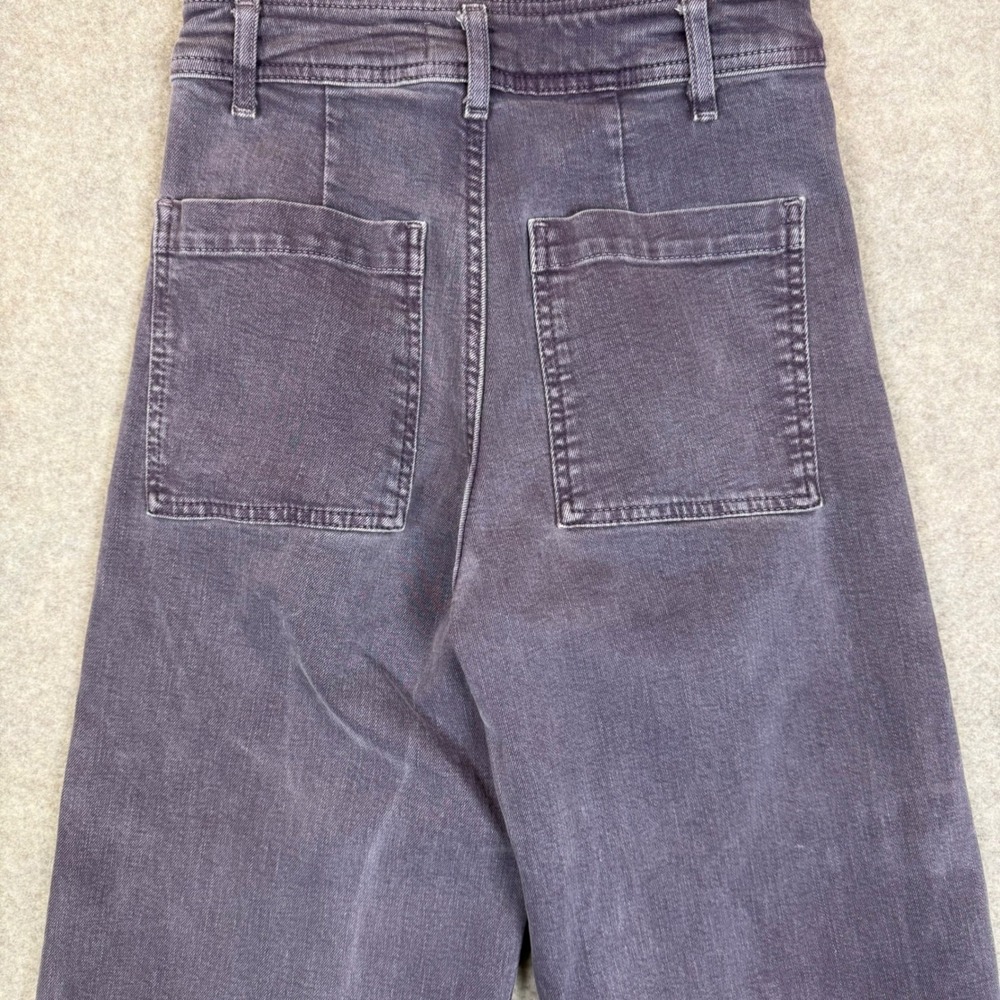 Zara Wide Leg Jeans 25W 27L Frayed Hem Purple High Rise Grunge Indie Aesthetic - Picture 4 of 10